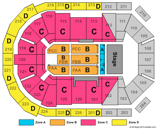 Maverik Center End Stage Zone Seating Chart